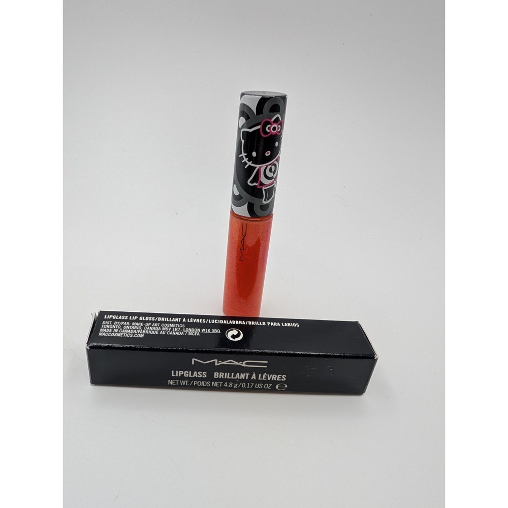 New MAC Hello Kitty Collab Lipglass Lip Gloss Orange *Nice To Be Nice* NIB Rare